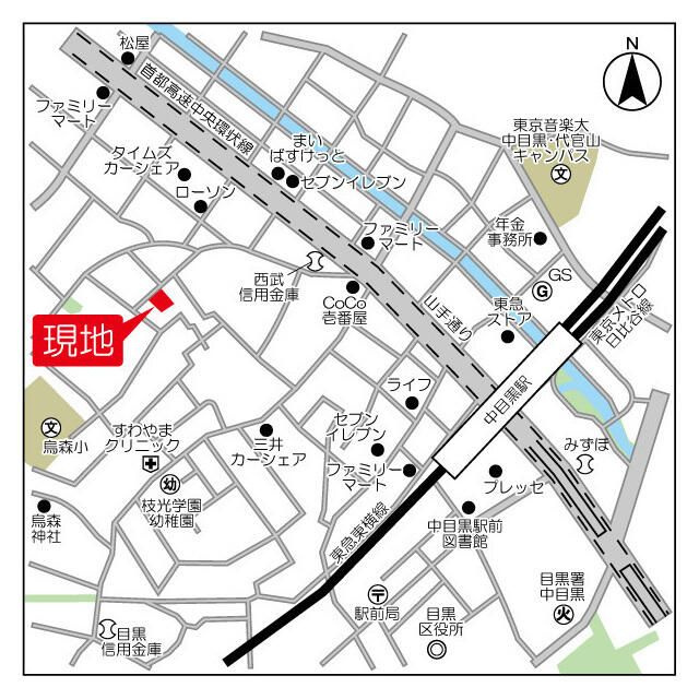 ウェルスクエア中目黒Ⅱの地図