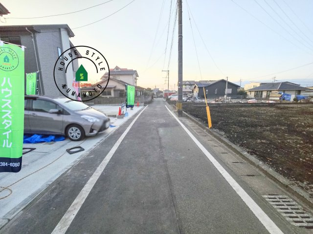 合志市御代志第2-2棟(2号棟)の前面道路含む現地写真|前面道路です。