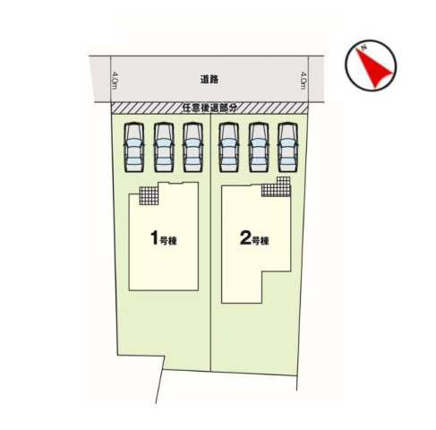合志市御代志第2-2棟(2号棟)の区画図|配置図（2号棟）