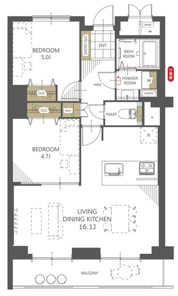 メゾン枚方岡山手の間取り|間取り図はいかがですか？ご希望を叶える間取りですか？リビングの広さは？水回りの位置は？カウンターキッチン？など色々な情報が集約されています。弊社ではリフォームなどのご相談も承っております。