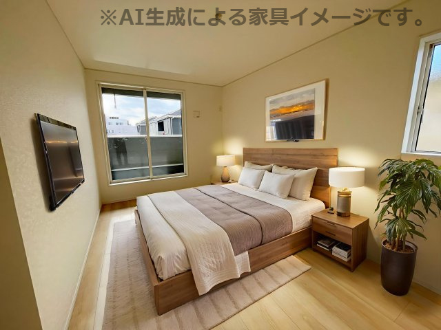 新築戸建・新築建売　いわき市小名浜南富岡第1　小名浜西小・小名浜第一中の洋室|※家具を配置した場合のイメージ図になります！実際に家具はつきません。