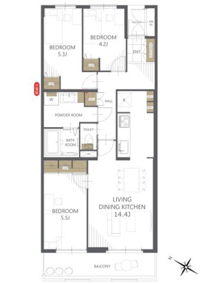 古江西町パークマンションの間取り