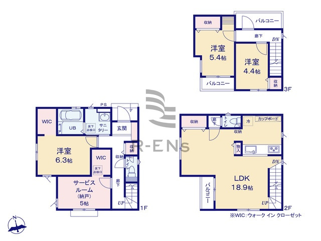 【間取り】 | 練馬区大泉町４丁目　新築戸建て　２号棟 | 2階ワンフロアLDKはゆったり家族時間を過ごせる特別空間