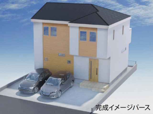 横浜市金沢区釜利谷東3丁目　新築戸建て【仲介手数料無料】カースペース3台の外観パース