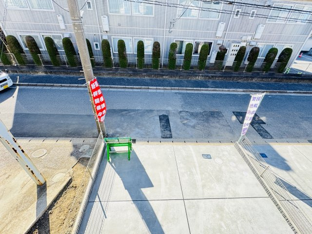 松戸市上本郷新築戸建（上本郷１番）の展望|バルコニーより道路側眺望・南道路で日当たり良好♪