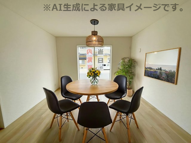 新築戸建・新築建売　いわき市小名浜南富岡第1　小名浜西小・小名浜第一中の居間・リビング|※家具を配置した場合のイメージ図になります！実際に家具はつきません。