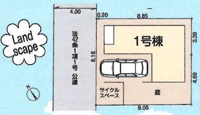 新築/朝霞市栄町の区画図|駐車場あり（車種による）