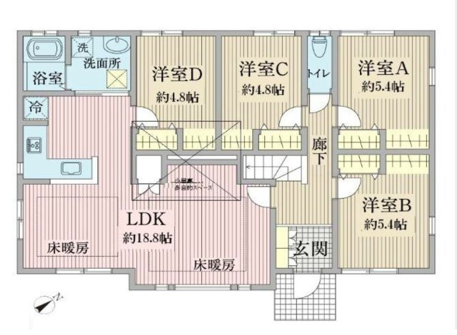 【中古戸建】安中市秋間みのりが丘の間取り|■間取り図｜敷地面積：271.43（約82.1坪）　建物面積：98.54（約29.8坪）
