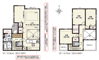 【間取り】 | 所沢市北秋津　全１棟 | 3LDK　敷地面積100.39ｍ２　建物面積99.78ｍ２