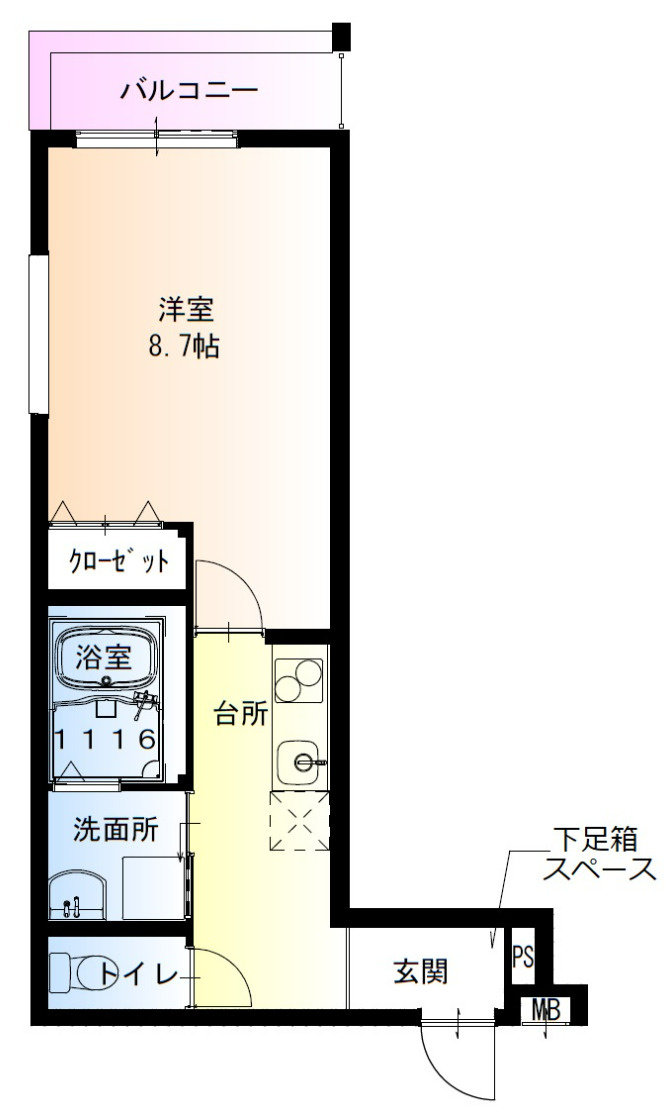 フジパレス高井田西5番館の間取り