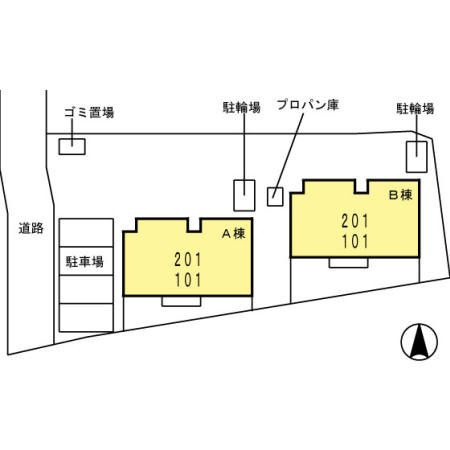 クレール　Ａ棟の区画図