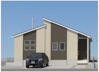 神埼市神埼町本堀3期　22号棟の完成予想図|外観の完成予想図です