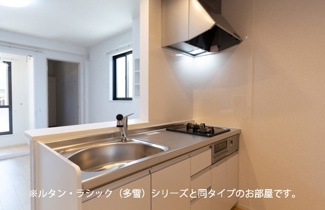 【キッチン】 | フォンテーヌⅢ　Ｃ | コンパクトなキッチンで掃除もラクラク