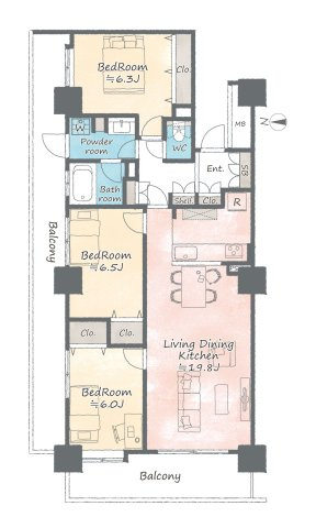 エルザタワー32の間取り