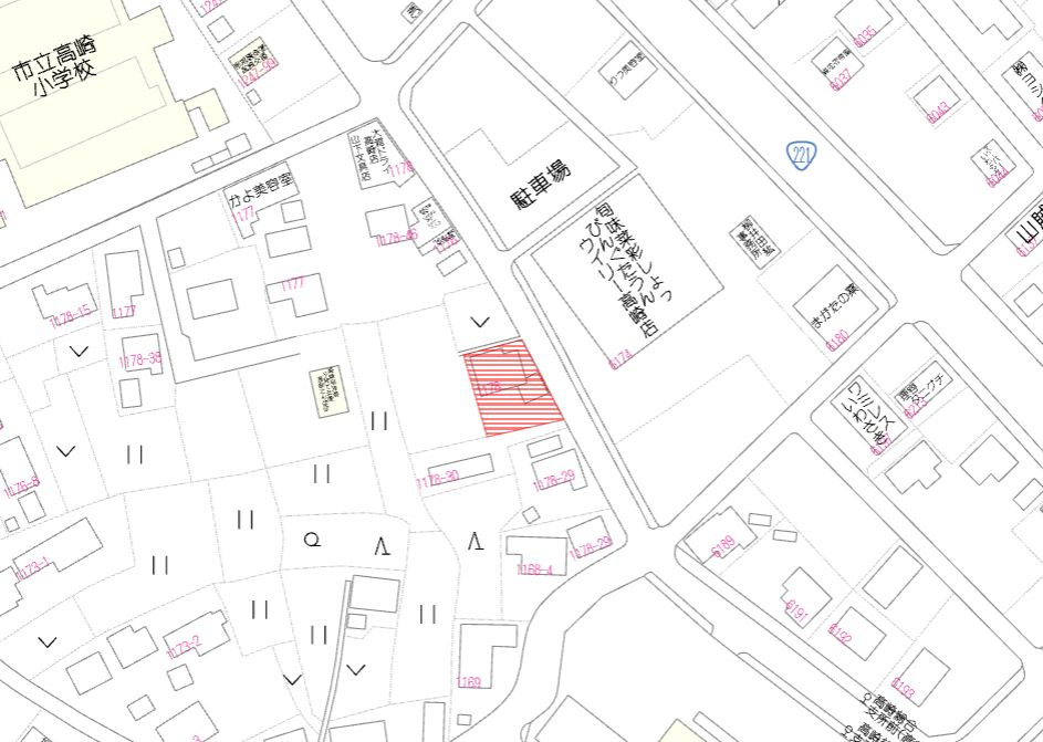 都城市高崎町大牟田の売地の土地図