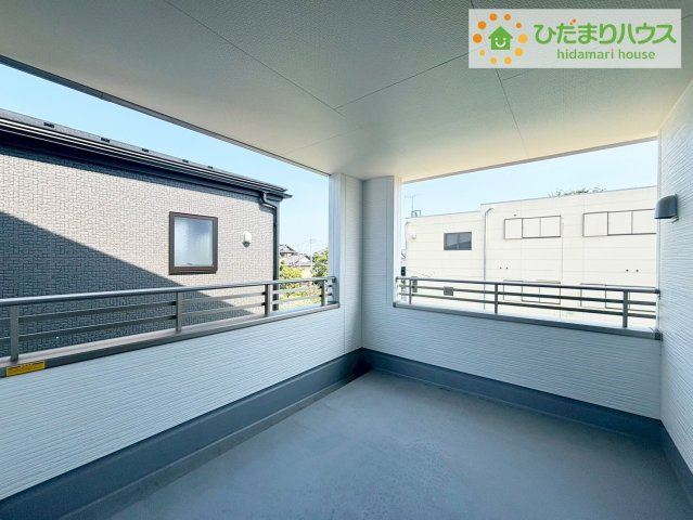 いわき市小名浜燈籠原第1　新築戸建　8号棟のバルコニー|人気が高いインナーバルコニーを採用♪天候を気にせず洗濯物を干せ、紫外線も気にせずに済みます(*^^)v