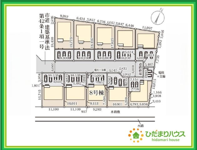 いわき市小名浜燈籠原第1　新築戸建　8号棟の区画図|病院やスーパー・コンビニが近く、お買い物にも便利な住環境は、長く快適に暮らせます(^^)/