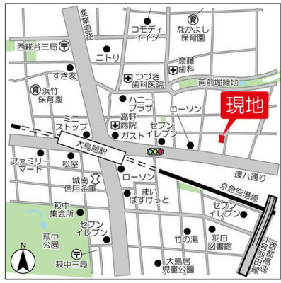【地図】 | Gatehouse Otorii | 駅との位置関係になります。