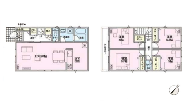 【間取り】 | 春日井市妙慶町２丁目113『仲介料無料』新築戸建て | 3号棟
