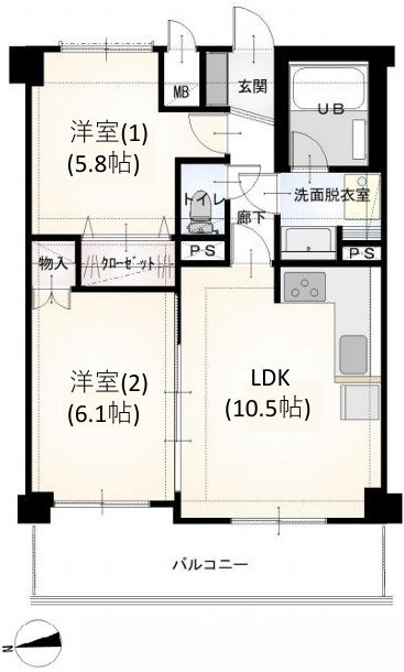 ライオンズマンション保春院西の間取り