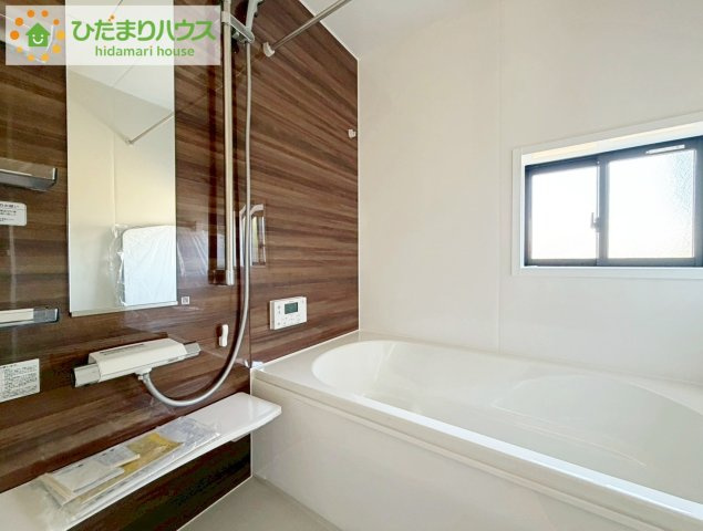 いわき市錦町花ノ井3期　新築戸建　5号棟の浴室|大人が足を伸ばしても十分な広さ！一人でゆっくりくつろぐ時間も大切です！
