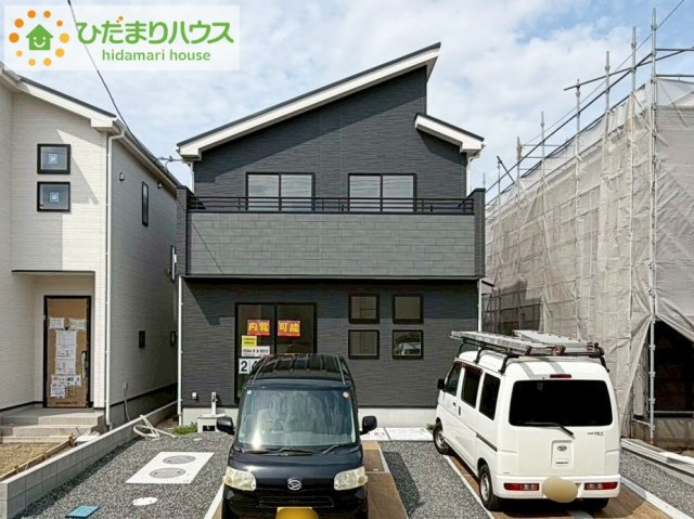 いわき市錦町花ノ井3期　新築戸建　2号棟の外観|デザイナーズのようなお洒落な外観です(^^♪