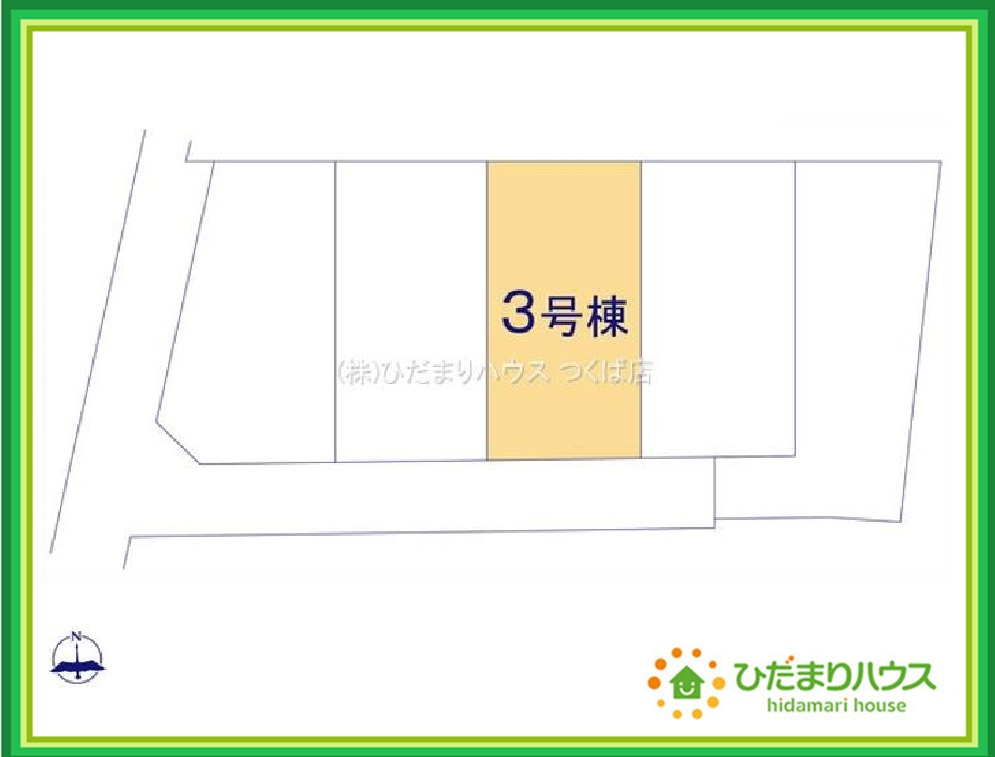 いわき市錦町花ノ井3期　新築戸建　3号棟の区画図|カースペースは2台分確保!(^^)!