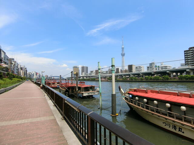 屋形舟　隅田川下りまで451m
