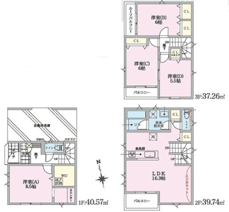 【間取り】 | 川口市芝西1丁目　B号棟
