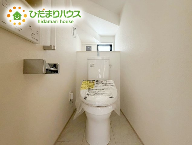 いわき市平下平窪6期　新築戸建　3号棟のトイレ|トイレは1F、2F共に完備！取り合いになることがありませんね(^^)/