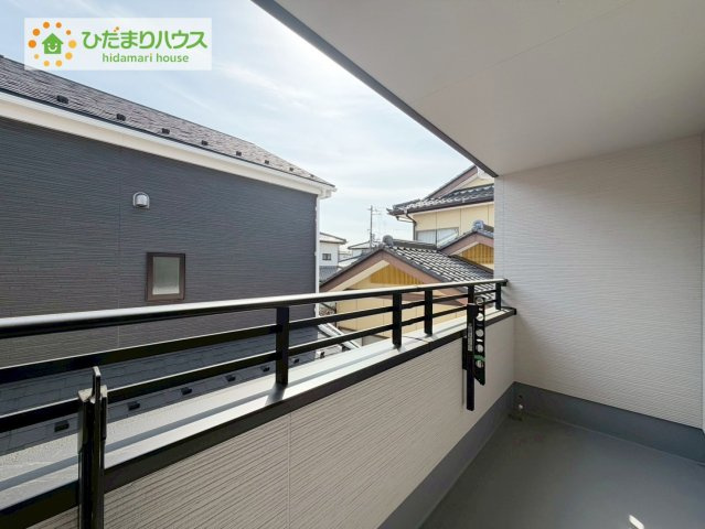 いわき市郷ケ丘4期　新築戸建　2号棟のバルコニー|広々としたバルコニー。お洗濯物もぜーんぶ干せちゃいます！！