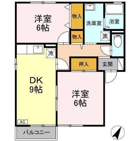 セジュール鳴見ヶ丘の間取り