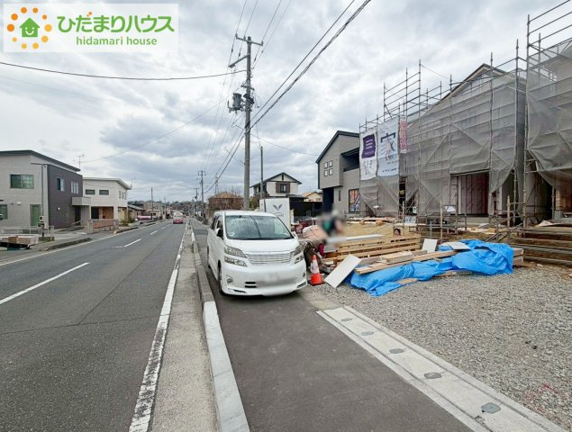 いわき市泉もえぎ台3期　新築戸建　2号棟の前面道路含む現地写真|南向きで日当たり良好(^^♪