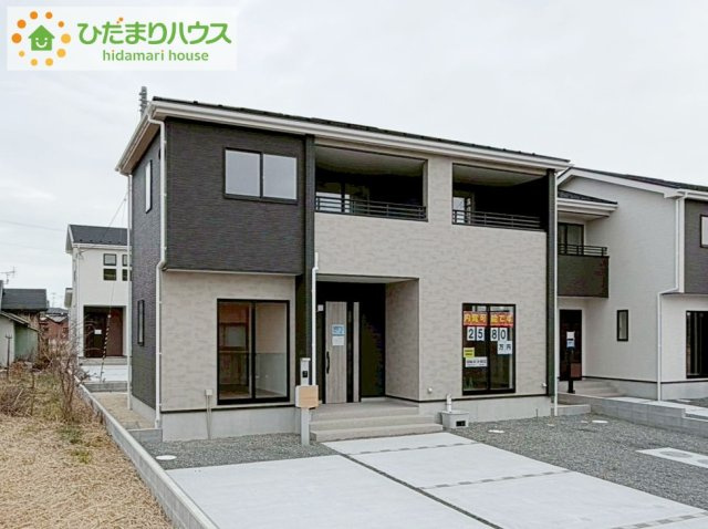 いわき市泉町下川3期　新築戸建　5号棟の外観|デザイナーズのようなお洒落な外観です(^^♪