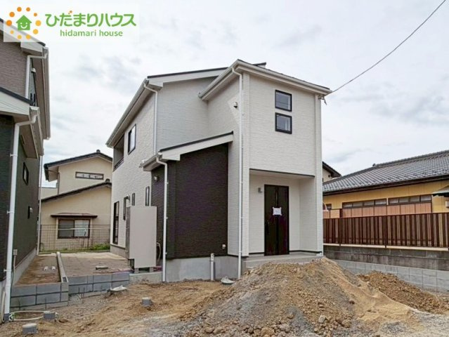 いわき市小名浜林城　新築戸建　1号棟の外観|同じ作りのモデルハウス見学可能です！
今から見たいも大歓迎！お気軽にお問い合わせください☆彡