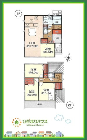 いわき市小名浜大原12期　新築戸建　2号棟の間取り|一人部屋が実現できる４LDK間取りです。将来お子様の一人部屋をお考えの方にオススメな物件です。