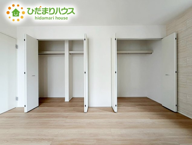 いわき市佐糠町東2期　新築戸建　2号棟の収納|全室にクローゼットが付いていて、お部屋の住空間もスッキリ広々つかえそうです(^^)/