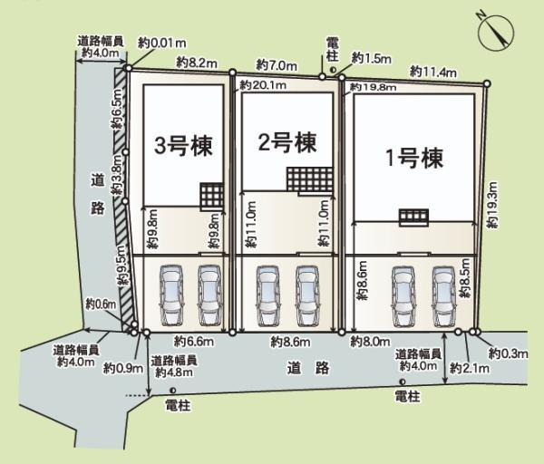 今治市北鳥生町３　1号棟の区画図