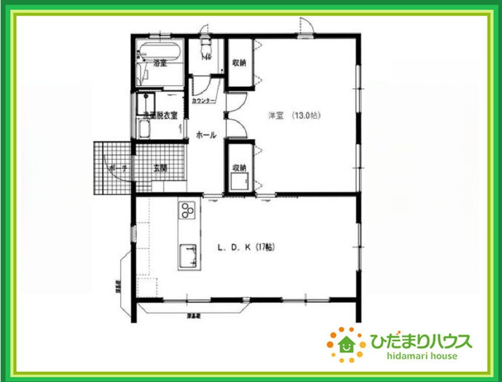 いわき市久之浜町エコタウン館の山（3-15）　新築未入居の間取り|家族だんらんで、笑顔のたえない時間も増えそうな広々としたLDKが魅力です(^^)/窓も多くて明るい空間でくつろげます。