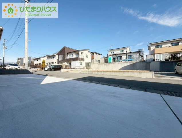いわき市久之浜町エコタウン館の山（2-6）　新築戸建の前面道路含む現地写真|マイホームなら駐車場代がかかりません。しかも、自宅の駐車場で洗車が出来ます！今までコイン洗車に行っていた手間も省けて、節約にも繋がります(^^♪