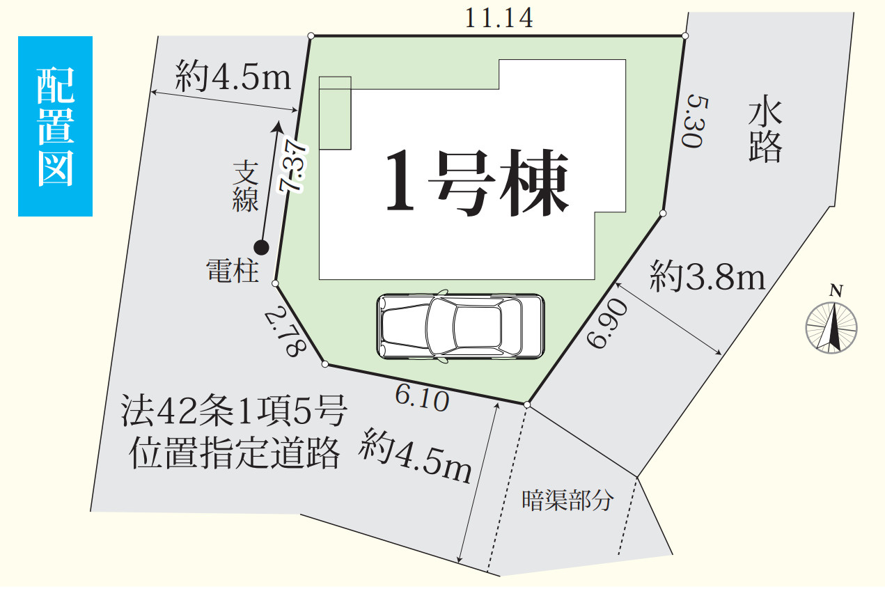 横浜市戸塚区汲沢5丁目 新築戸建て【仲介手数料無料】の区画図