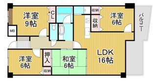 【間取り】 | ライオンズマンション川西清和台壱番館　8階