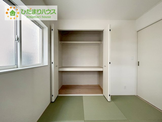 郡山市御前南第７　2号棟　新築戸建の収納|"和室にも大容量のクローゼット完備！
お布団やお子様のおもちゃなどがスッキリ収納できますね(^^♪"