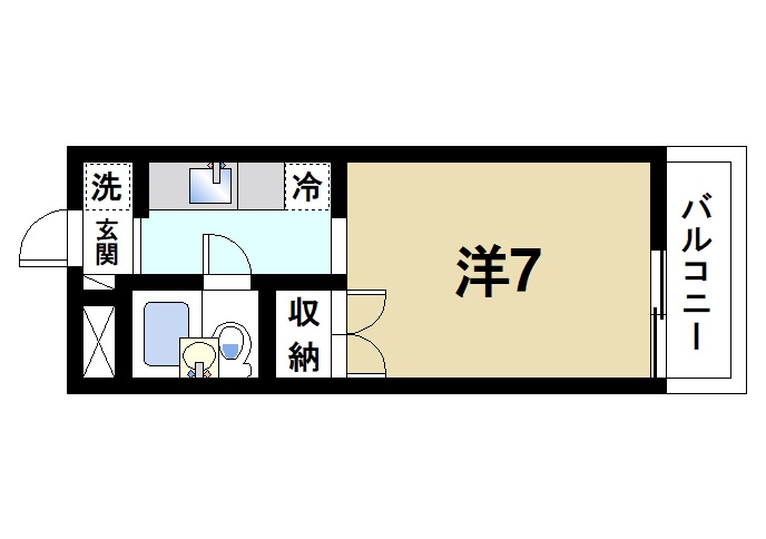 エクセレント河の間取り|バルコニー付きで通気性も問題ありません