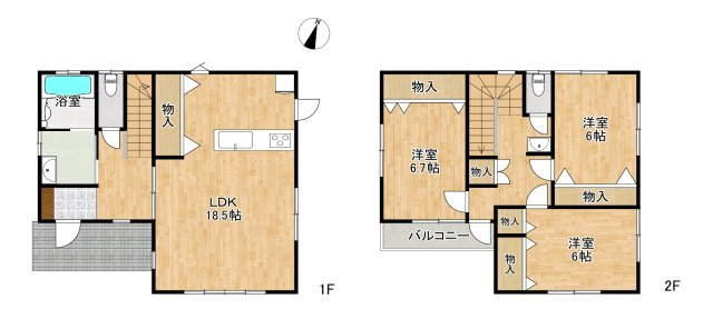 仙台市若林区今泉2丁目　未入居物件♪の間取り