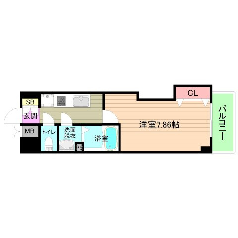 大阪市都島区都島中通２丁目の賃貸マンションの間取り