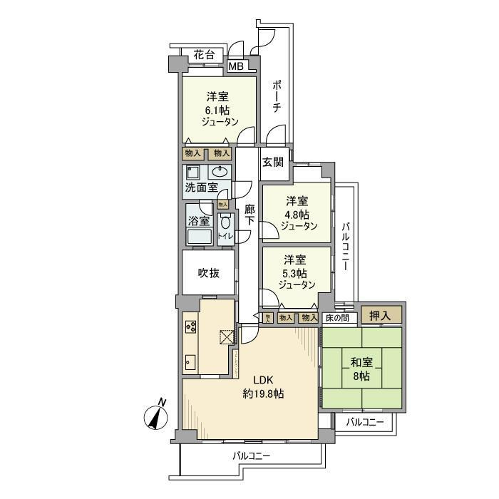 ローレル東生駒の間取り