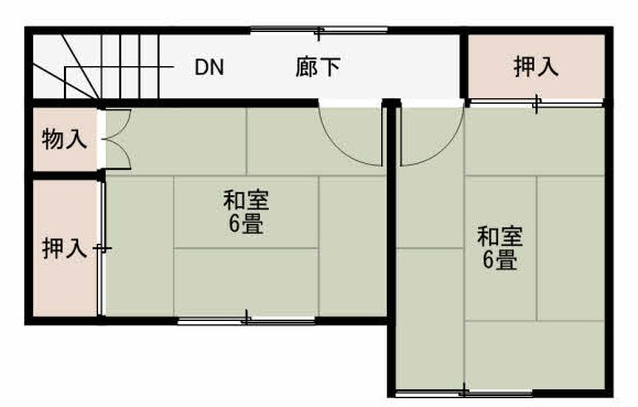 大楽毛153　中古住宅の間取り|2F間取り　和室6帖X2室有ります。オーシャンビューです。
