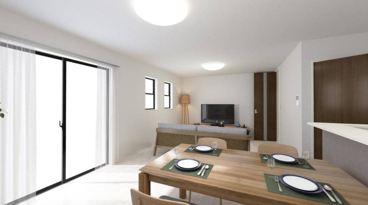 横浜市瀬谷区下瀬谷3丁目 新築戸建て【仲介手数料無料】カースペース2台の居間・リビング