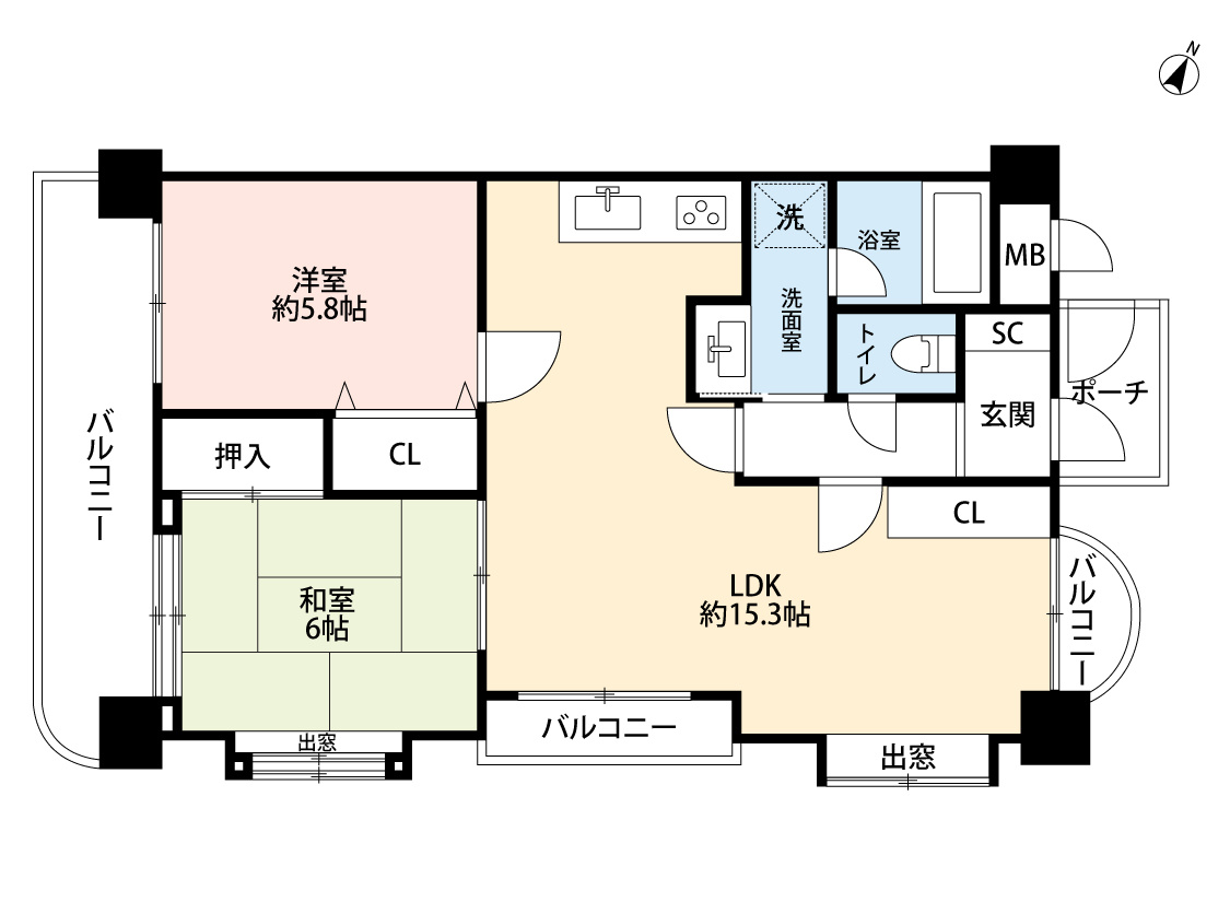 甲南ドルチェ六甲の間取り